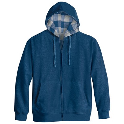 Collections Etc Men's Plaid Lined Knit Hoodie