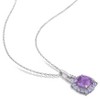 EVERLY JEWELRY | Sterling Silver 2 1/3ct TGW Amethyst Tanzanite and Diamond Accents Pendant with Chain, 18 inc - 4 of 4