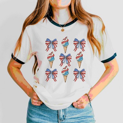 Simply Sage Market Patriotic Ice Cream Stacked Coquette Ringer Tee