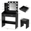 Vanity Desk with Mirror and Lights, Makeup Vanity with Power Outlet - 2 of 4
