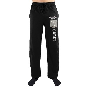 Attack on Titan Cadet Symbol Men's Black Sleep Pajama Pants - 1 of 3