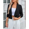 Coolmee Women's 3/4 Sleeve Cropped Blazer Lightweight Open Front Suit Jacket for Business Casual - 3 of 4