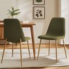 Armless Dining Chair Set Of 2 With Oak Metal Legs,Linen Dining Chair for Dining Room,Kitchen Chair,Modern Design-Tanpinhause - 2 of 4