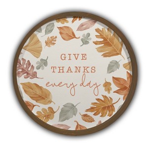Creative Products Give Thanks Every Day 20 x 20 Round Brown Framed Print - 1 of 4