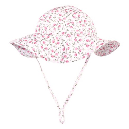 Hudson Baby Infant And Toddler Girl Sun Protection Hat, Pink Green