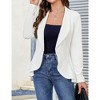 Womens Blazer Long Sleeve Ruffle Hem Casual Office Business Cardigan Suit Jackets - 3 of 4