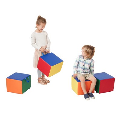 Assorted Colorful Foam Children's Cozy Cubes, 4-Pack