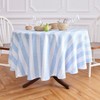 Solino Home Striped Linen Round Tablecloth | Cabana Stripe - 3 of 4