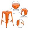 Flash Furniture Commercial Grade 24" High Backless Metal Indoor-Outdoor Counter Height Stool with Square Seat - 3 of 4
