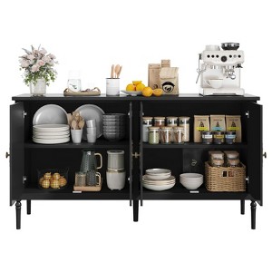 59"Buffet Cabinet with Storage, Modern Sideboard with 4 Doors and Adjustable Shelves - 1 of 4