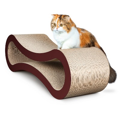 DOMETOUR FluffyDream Cat Scratcher Cardboard, Scratching Pad House Bed Furniture Protector, Infinity Shape, Curved