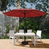 LeisureMod Sierra 9FT Outdoor Patio Tilt Market Umbrella with Solar LED Lights - 2 of 4