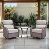 POCASSY Outdoor Swivel Rocker Patio Swivel Chairs Set of 2, 6" Thick Cushions All Weather Brown Wicker Swivel Glider Chairs with High Back for Porch - 3 of 4