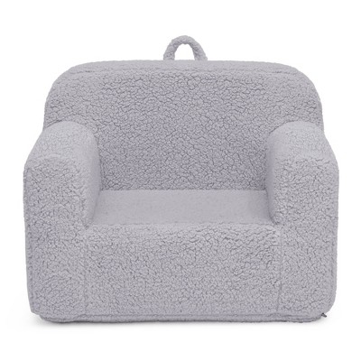Delta Children Gray Faux Shearling Kids' Chair with Handle