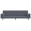 vidaXL Velvet Sofa Bed, Modern Style Convertible Couch, Comfortable Seating and Sleeping, Accommodates Overnight Guests, Dark Gray - 3 of 4