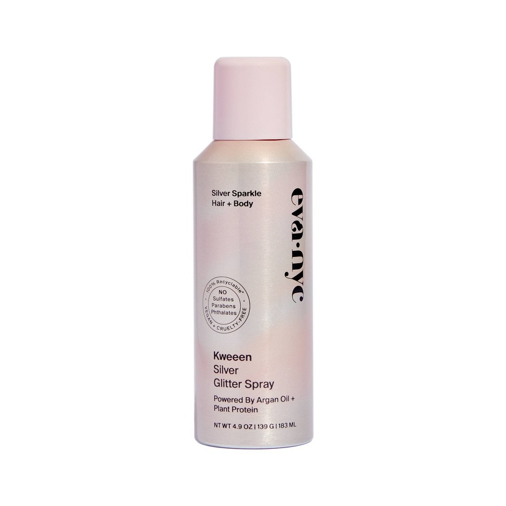 Eva NYC Kweeen Silver Hair & Body Glitter Spray - 4.9oz