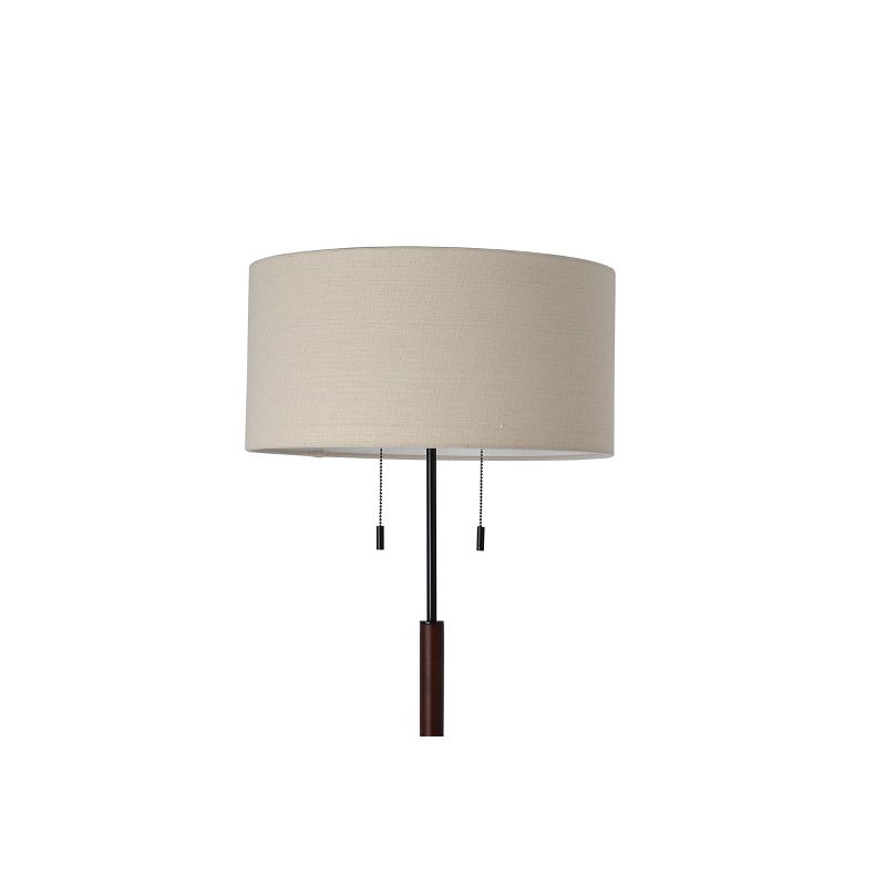 Cut Off Base Floor Lamp Black/Brown Metal/Wood - Threshold™, 4 of 12