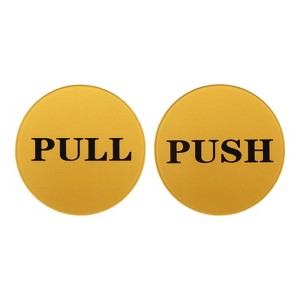 Unique Bargains Acrylic Self-Adhesive Decor Home Office Push Pull Door Sign 1 Pair - 1 of 4