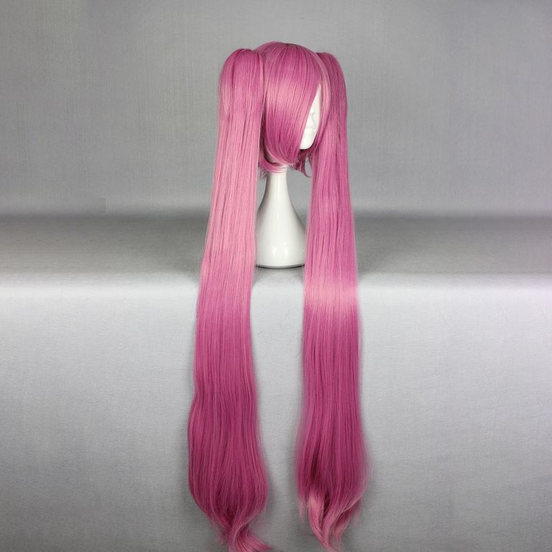 Unique Bargains Women's Wigs 43" Pink Gradient with Wig Cap, 3 of 7