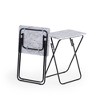 FurnitureR Folding TV Tray Tables, Foldable Side Table Dinner Trays, Marble Print Finish Snack Tables for Bed Couch Sofa, Space Saving, 2PCS, White - 2 of 4