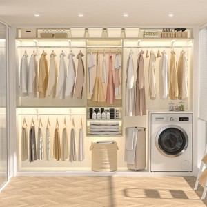 Besiost 154-In Closet Organizer System Wall-mounted with Extendable Hanging Rods - 1 of 4