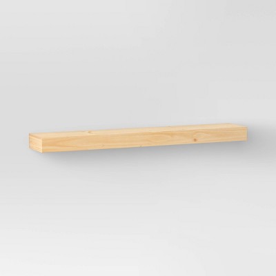 36" Floating Wood Shelf Natural - Threshold™: Modern Storage, Open Shelving, Wall Mount, 33lb Capacity