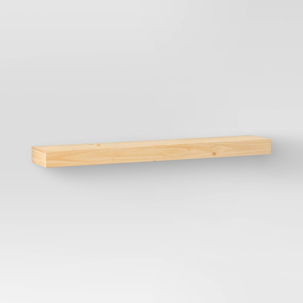 Photos - Garden & Outdoor Decoration 36" Floating Wood Shelf Natural - Threshold™: Modern Storage, Open Shelvin