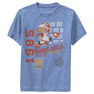 Boy's Nintendo Super Mario Bros 1985 Box Art Performance Tee - 1 of 4