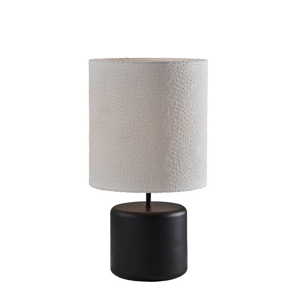 Photos - Floodlight / Street Light Adesso Tatum Tall Table Lamp Black: 28" Height, White Boucle Drum Shade, M 