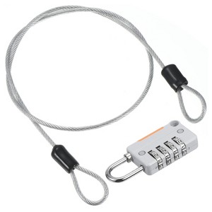 Unique Bargains Locker Luggage Bike 4 Digit Combination Lock with Security Cable Set - 1 of 4