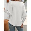 Womens Tops Square Neck Ruffle Puff Sleeve Long Sleeve Blouse - 2 of 4