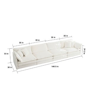 NicBex Couches for Living Room Comfort U-Shaped Couch Chenille Modular Large Sectional Sofa with Reversible Chaise and Double Extra Ottomans - 1 of 4
