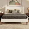 Merax Modern Upholstered Platform Bed with Wingback Headboard and Walnut Wooden Legs - 2 of 4