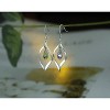 18K Gold Plated Leaf Dangle Earrings, 925 Sterling Silver Crystal Twist Fashion Earrings for Women - 3 of 4