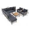 VisioGear 9-Piece Patio Furniture Set, Outdoor Conversation Set, Sectional Sofa Set with Coffee Table, Gray, 25.14"825.14"*16.14" - 3 of 4