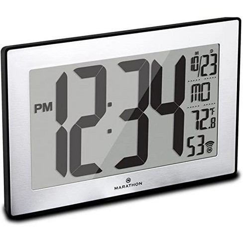 Marathon CL030062WD Slim-Jumbo Atomic Digital Wall Clock