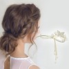 Unique Bargains Floral Tassel Hair Clips Gold Tone Beige 1 Pc - 2 of 4