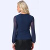 Allegra K Women's Long Sleeve Slim Fit Dressy Casual Wrap Ruched Mesh Blouse - 3 of 4