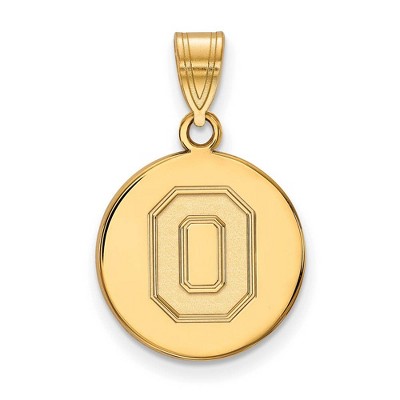 Black Bow Jewelry 14k Yellow Gold Ohio State Buckeyes NCAA Medium Pendant