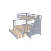 Twin Over Full Bunk Bed with Trundle and Safety Guardrail - 3 of 4