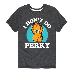 Boys' - Garfield - I Don't Do Perky Short Sleeve Graphic T-Shirt - 1 of 4
