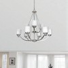 Sunset Lighting Abbot 9-Light Two Tier Chandelier, Frosted Opal Glass,  Bright Satin Nickel Finish - 3 of 4