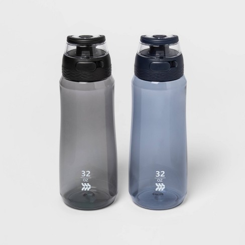 18oz Transparent Water Bottles — Flip Top