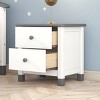 Wood Nightstand for Kids, Bedside Table with Storage, Cute Rounded Design, Sturdy Pine & MDF, Space-Saving Design-The Pop Home - 2 of 4