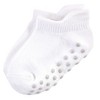 Touched by Nature Baby and Toddler Unisex Organic Cotton Socks with Non-Skid Gripper for Fall Resistance, White No-Show, 4-6 Toddler - 2 of 2