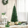 HOMCOM 5 FT Artificial Pencil Christmas Tree, Slim Xmas Tree with 294 Realistic Branch Tips and Foldable Metal Stand, Green - 2 of 4