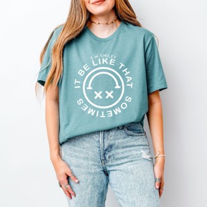 Simply Sage Market S.W.Smiley It Be Like That Smiley Face Short Sleeve Tee - 1 of 4