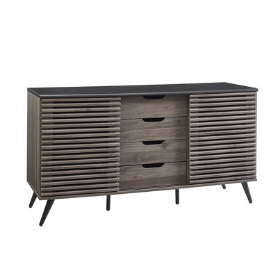 Alvita Boho Slatted Siding Door Sideboard - Saracina Home