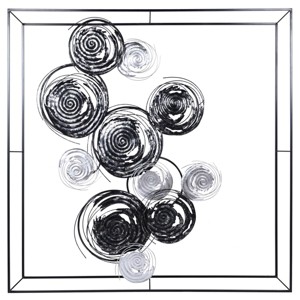 Modern Cyclone Metal Wall Art White - StyleCraft: Geometric, Contemporary Decor, 58" Square - 1 of 4