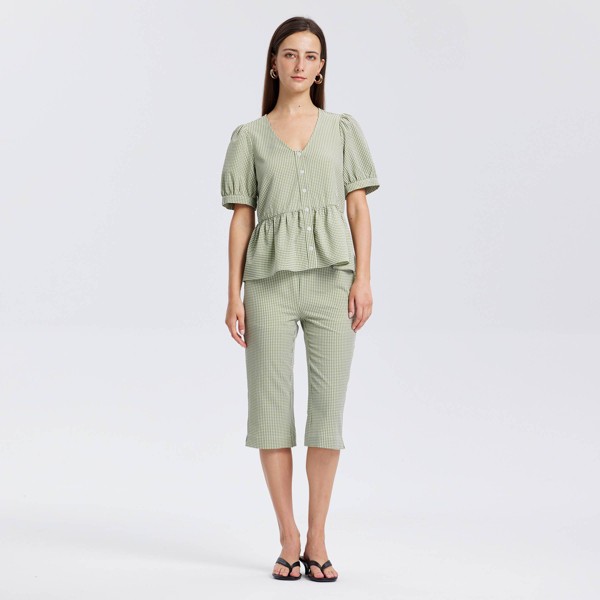 Top Peplum con Escote en V y Manga Abullonada hasta el Codo para Mujer - A New Day™ 5